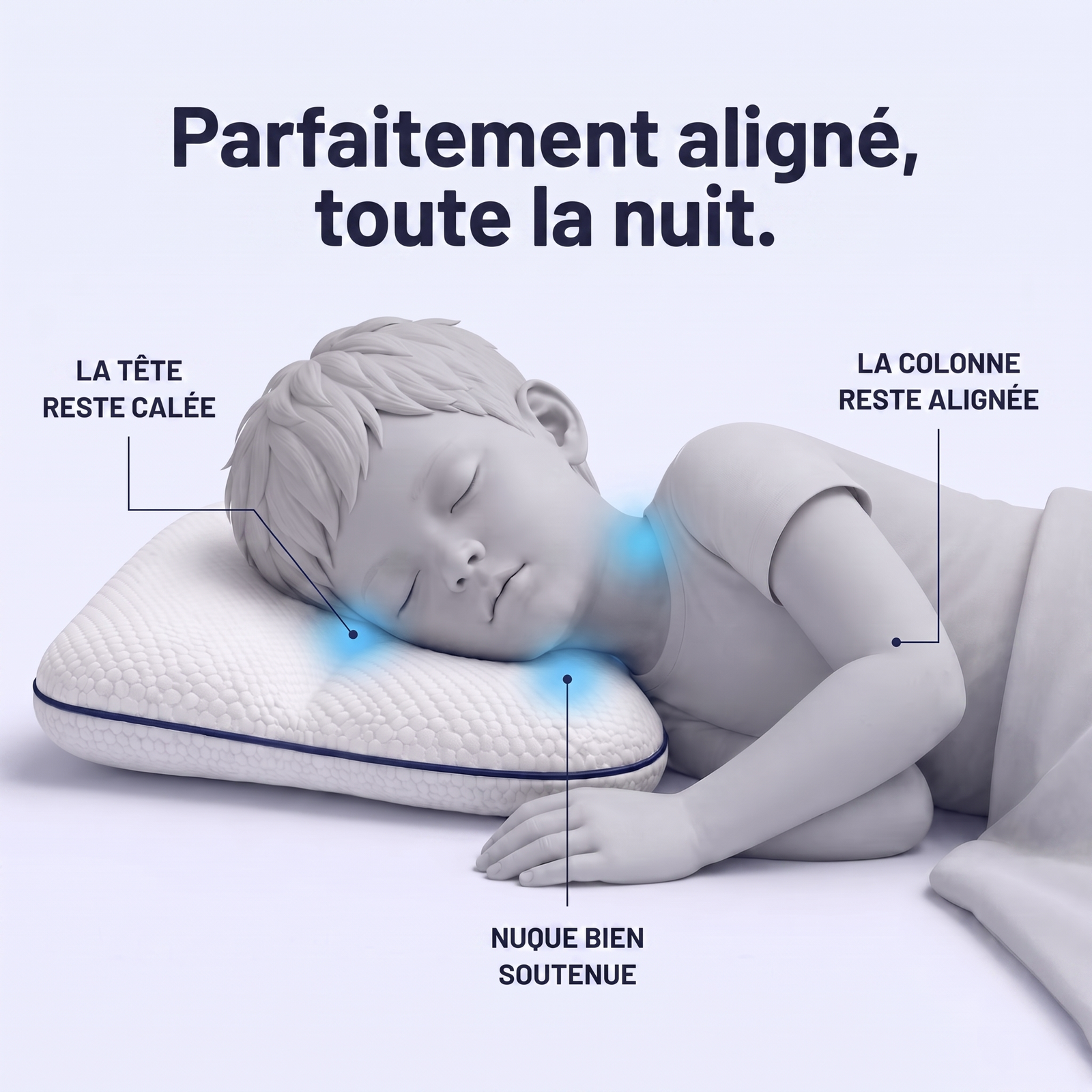Tête, nuque et colonne alignées sur l'oreiller LulaBini